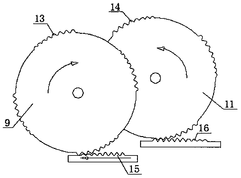 High-efficiency lubricating and transmitting type internal combustion engine with push rods, four sets of oscillating teeth double and parallel cylinders