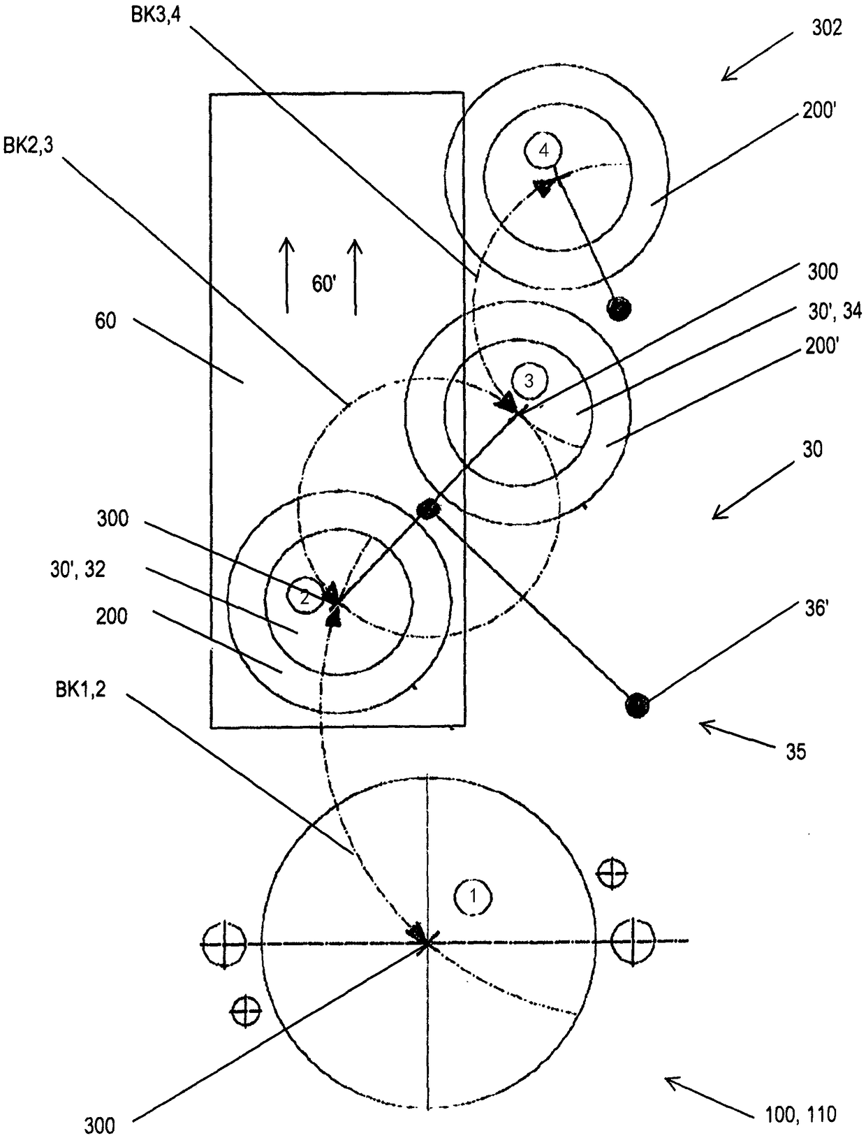 Method and device for handling tyres