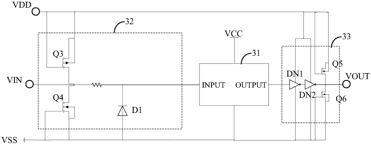 Circuit with electrostatic protection function, high-voltage integration circuit and air conditioner