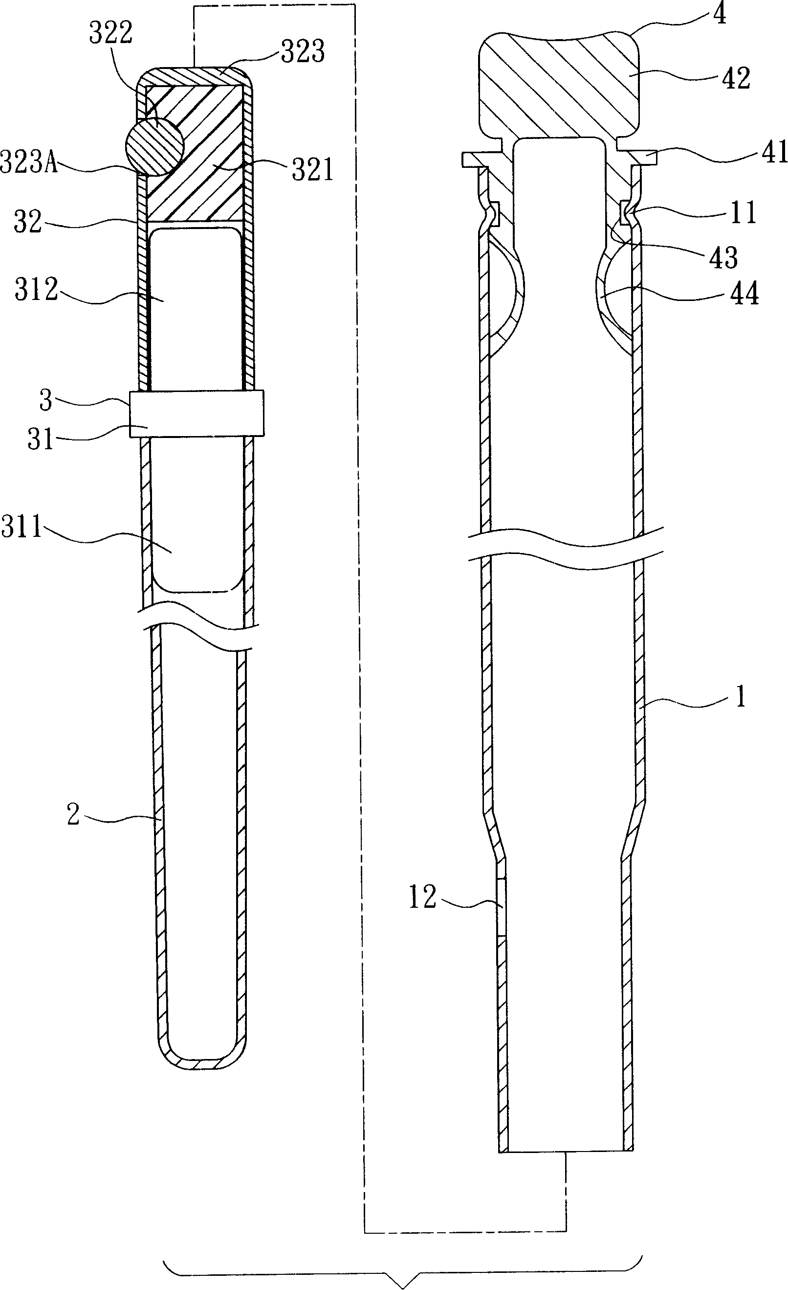 Two-section type chopstick