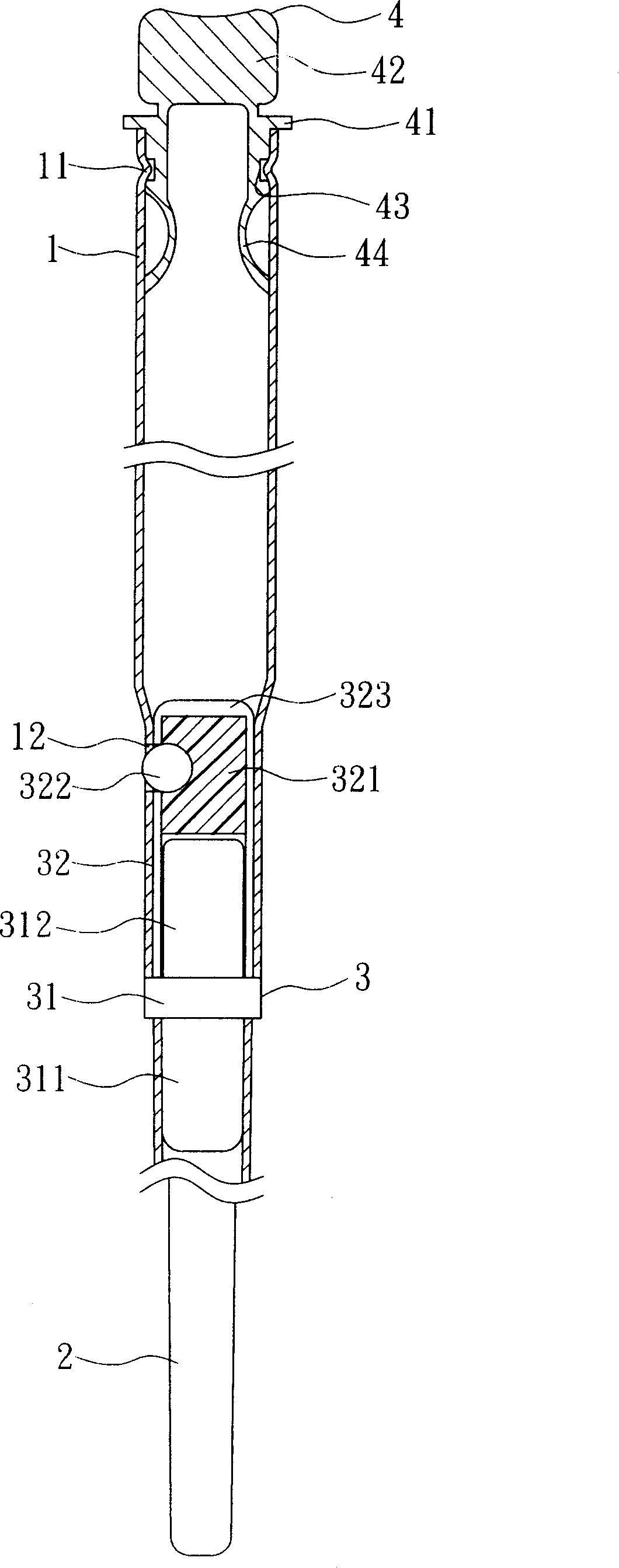 Two-section type chopstick