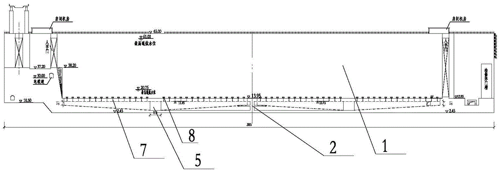 A full-lock-chamber water delivery system that can adapt to large-scale high-head ship locks