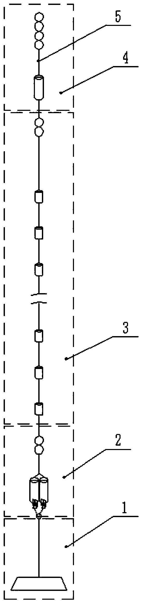 Anchored deep sea sulfide seismic exploration data receiving device and receiving method