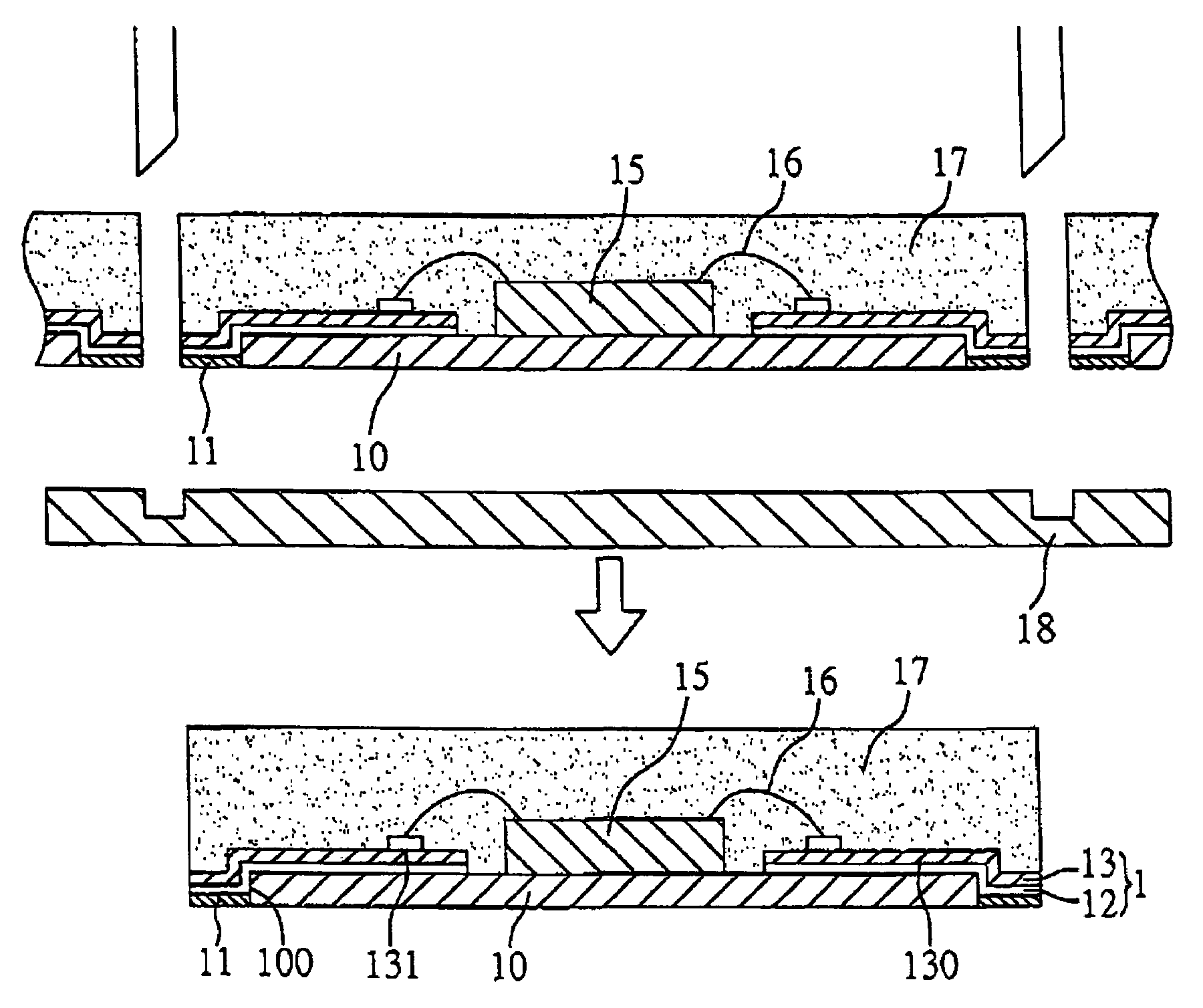 Semiconductor package free of substrate and fabrication method thereof