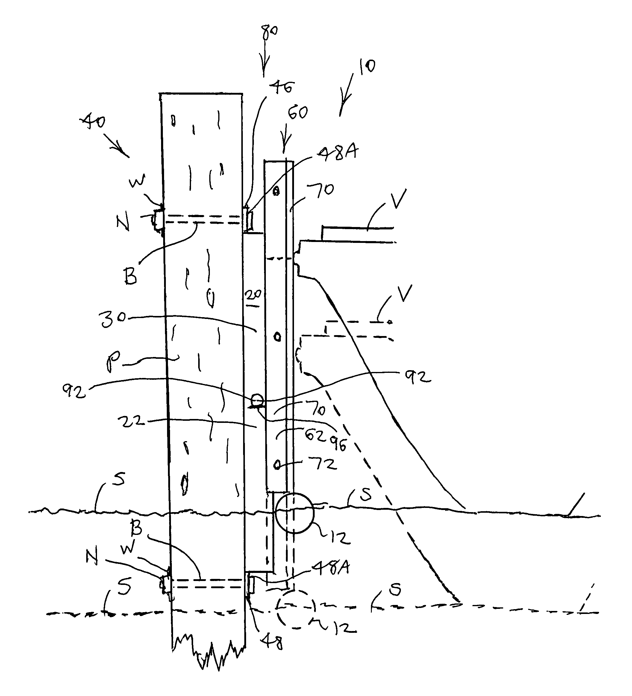 Buoyant bumper apparatus for absorbing water vessel impact against pilings