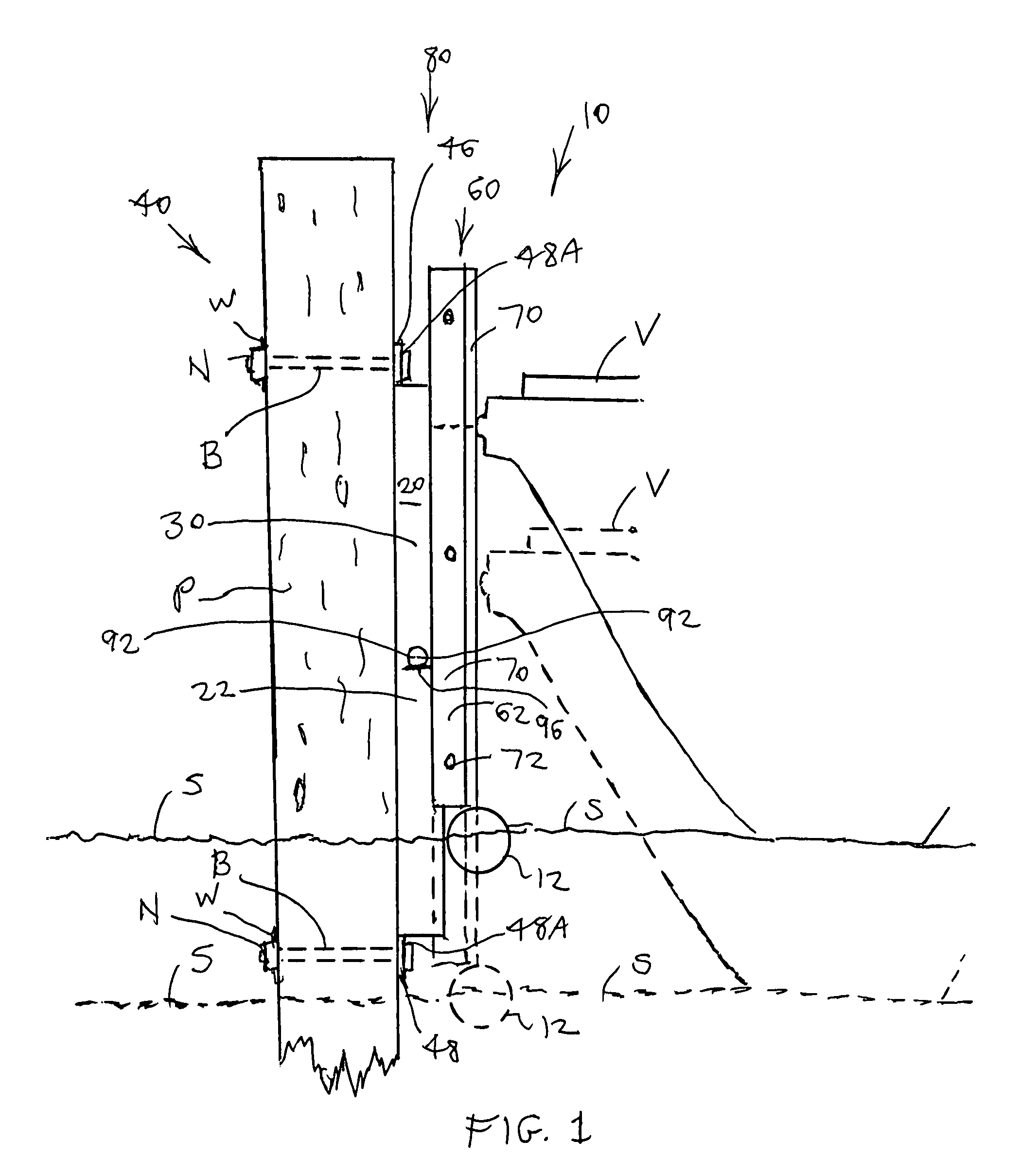 Buoyant bumper apparatus for absorbing water vessel impact against pilings