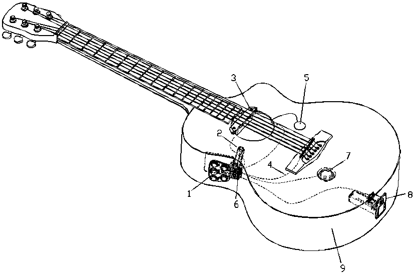 Stringed musical instrument co-frequency resonance-enhancement sound amplification technique and application of resonance horn to stringed musical instrument