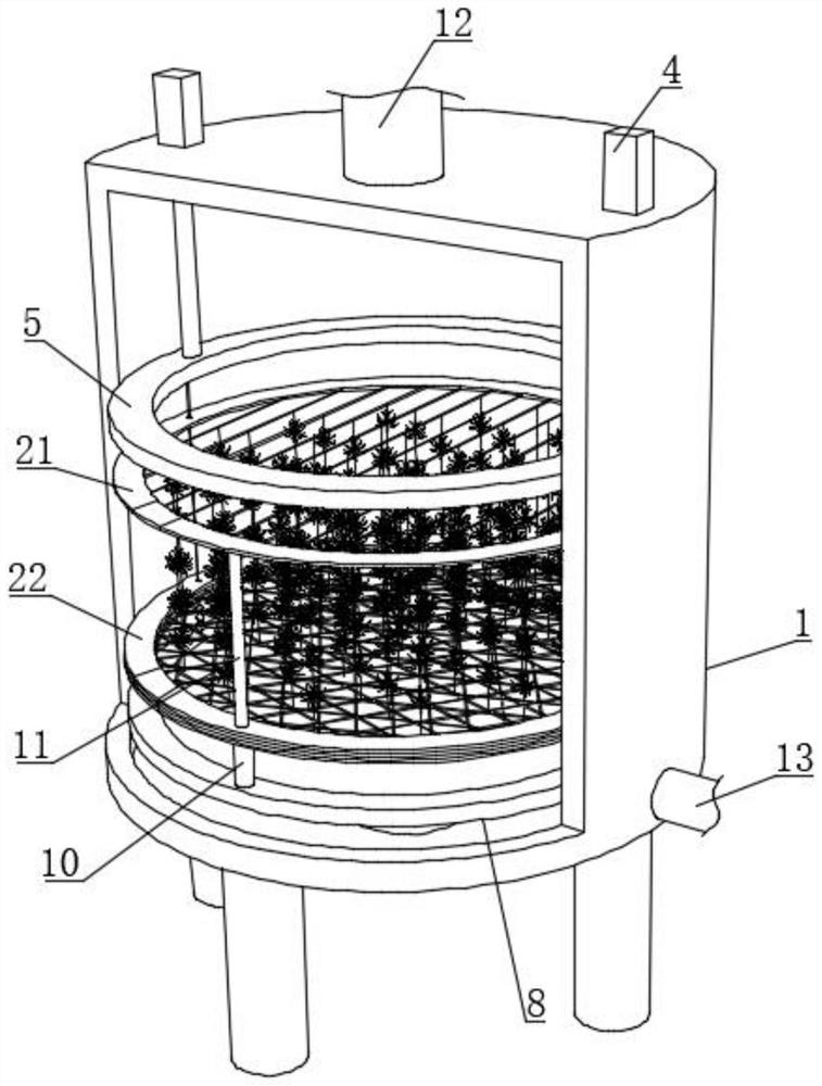 Controllable laminated aquaculture water treatment device