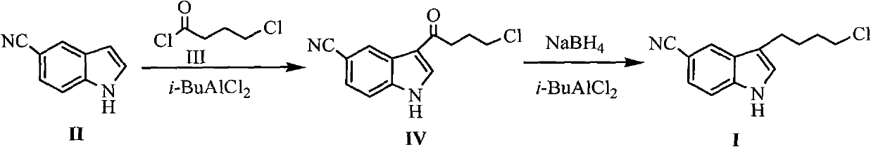 Preparation method for 3-(4- chlorobutyl)-1H-5-cyanoindole as a vilazodone intermediate