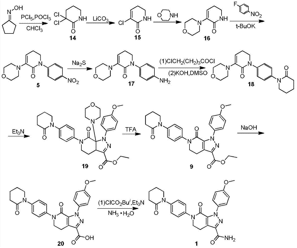 Preparation method of apixaban intermediate