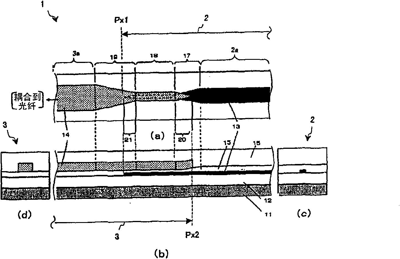 Optical waveguide and spot size converter using this