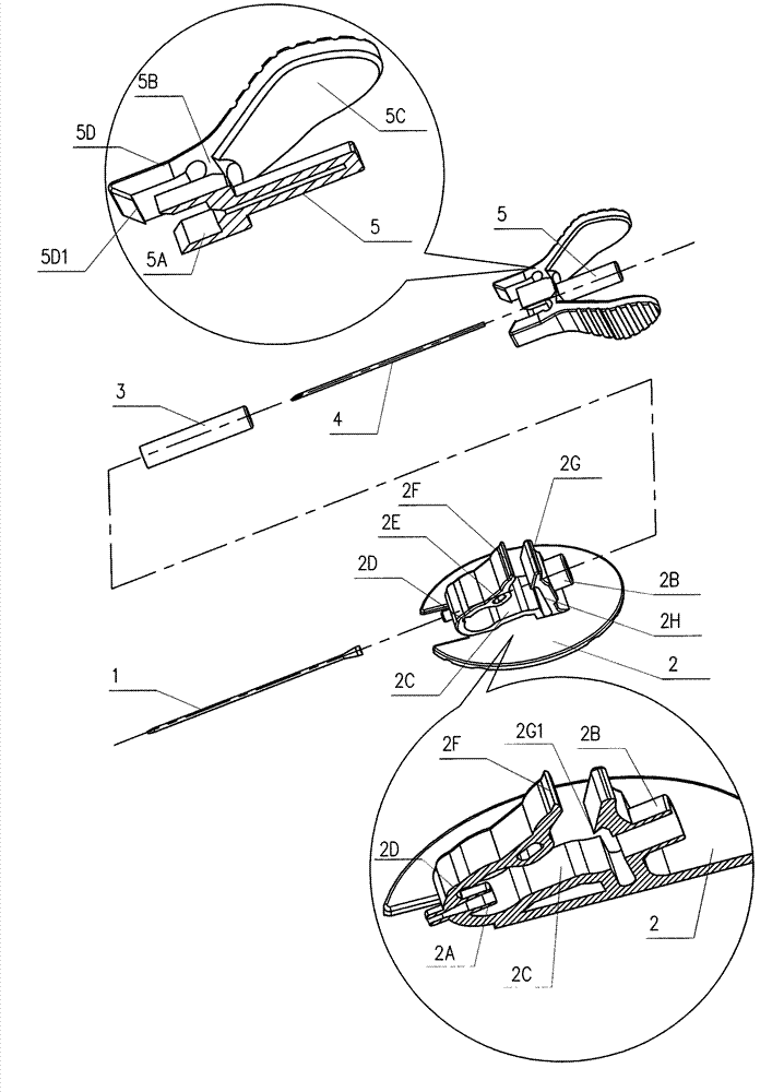 Sack clamp venous indwelling needle with dual-pressure function