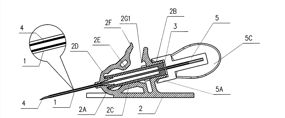 Sack clamp venous indwelling needle with dual-pressure function