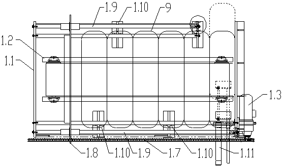 Automatic waste tire dicing production line