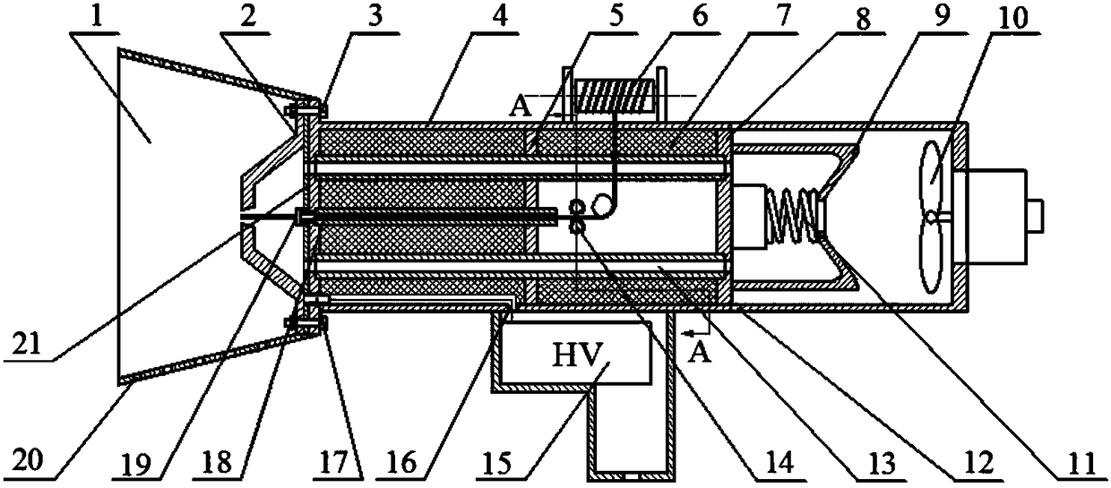 Handheld melt electrostatic spinning preparation device and method for applying same