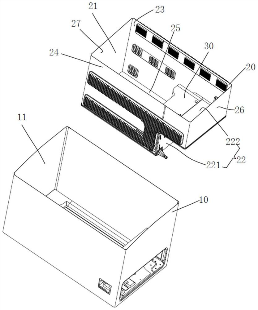 Air-cooled horizontal refrigerator