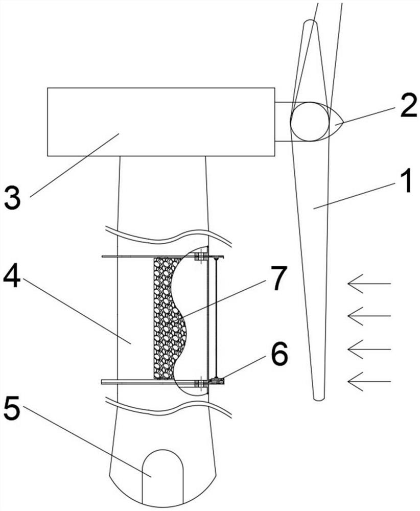 Noise reduction device installed on wind turbine tower and wind turbine