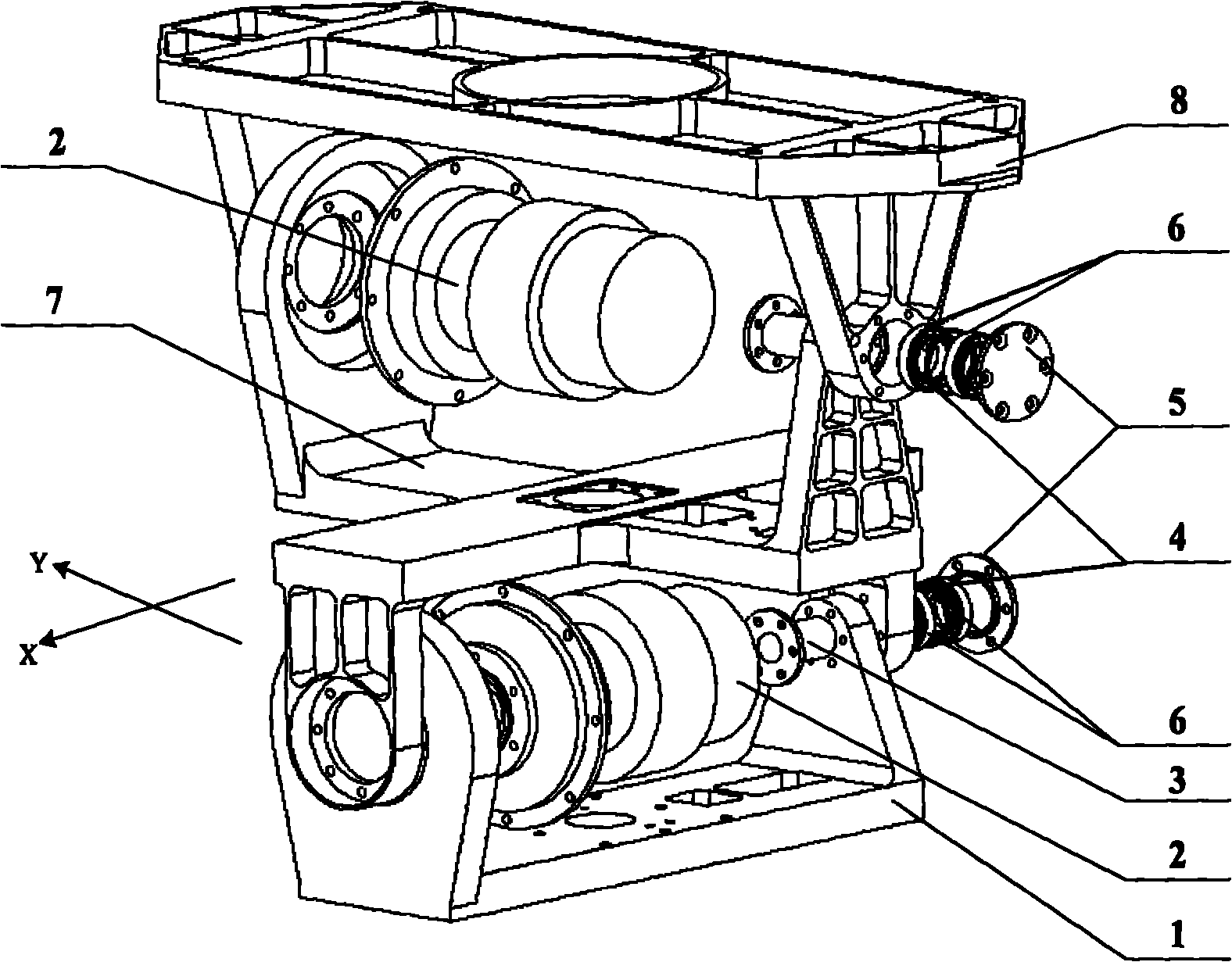 Rotating mechanism for spatial two-dimensional antenna