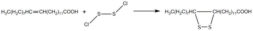 Sulfurized erucic acid as well as preparation method and application thereof