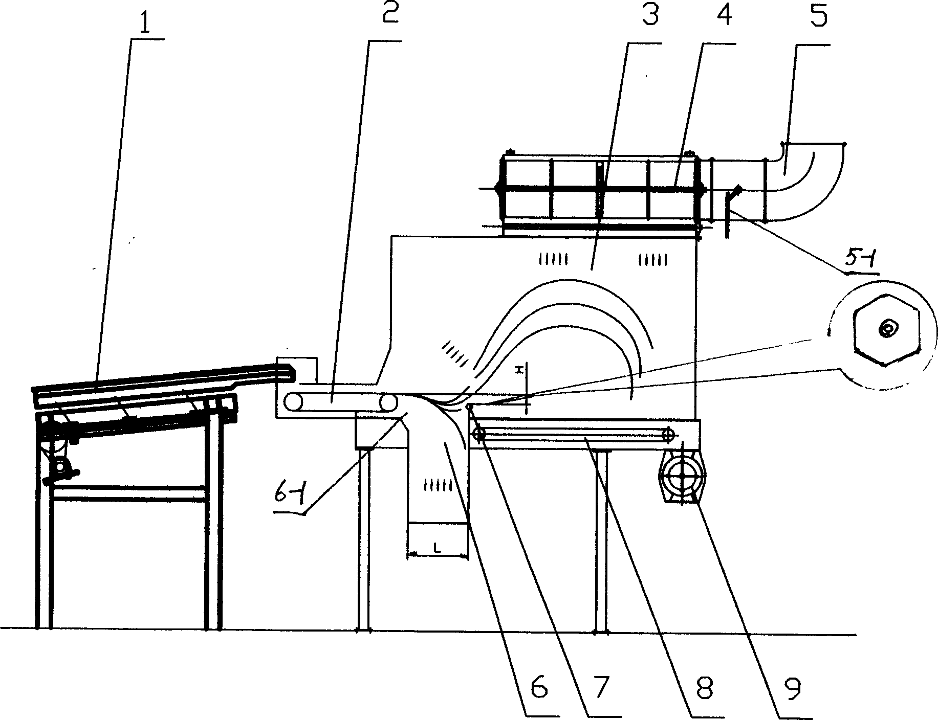 Method for winnowing tobacco material using inertia and its device