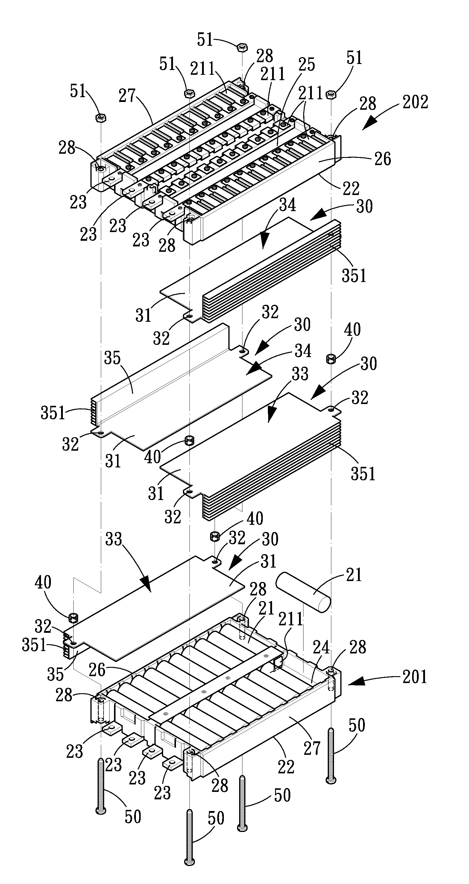 Battery Pack with a Heat Dissipation Structure