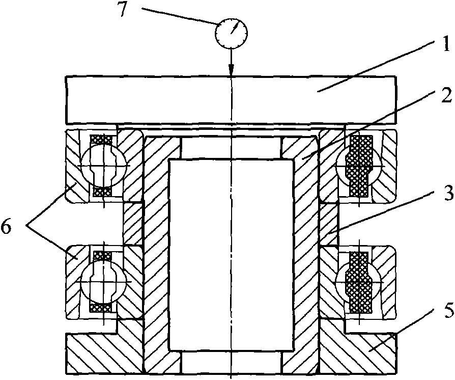 Device for measuring axial internal clearance of matched angular contact ball bearing