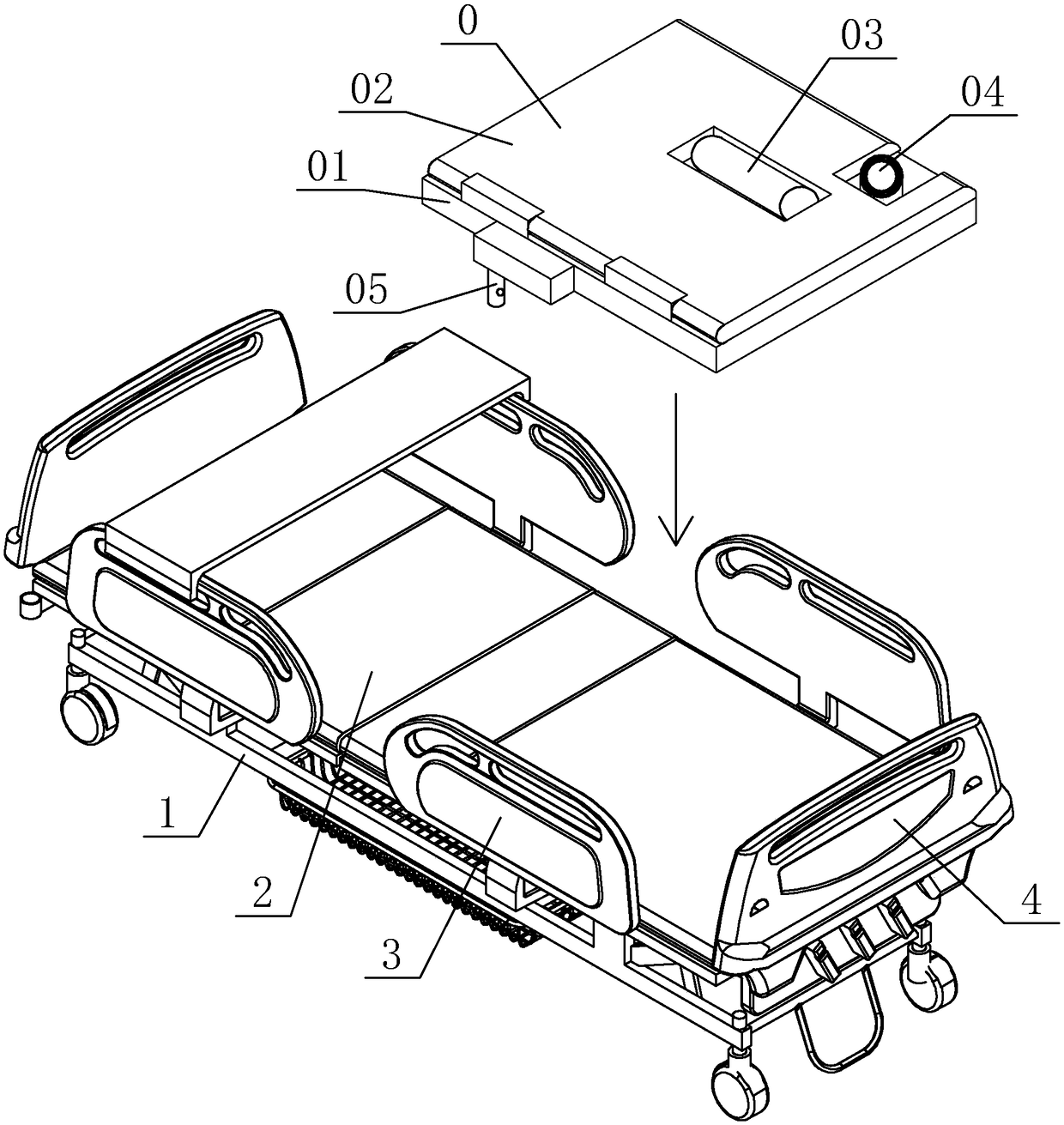 Operating bed used for maintaining body posture during colonoscopy