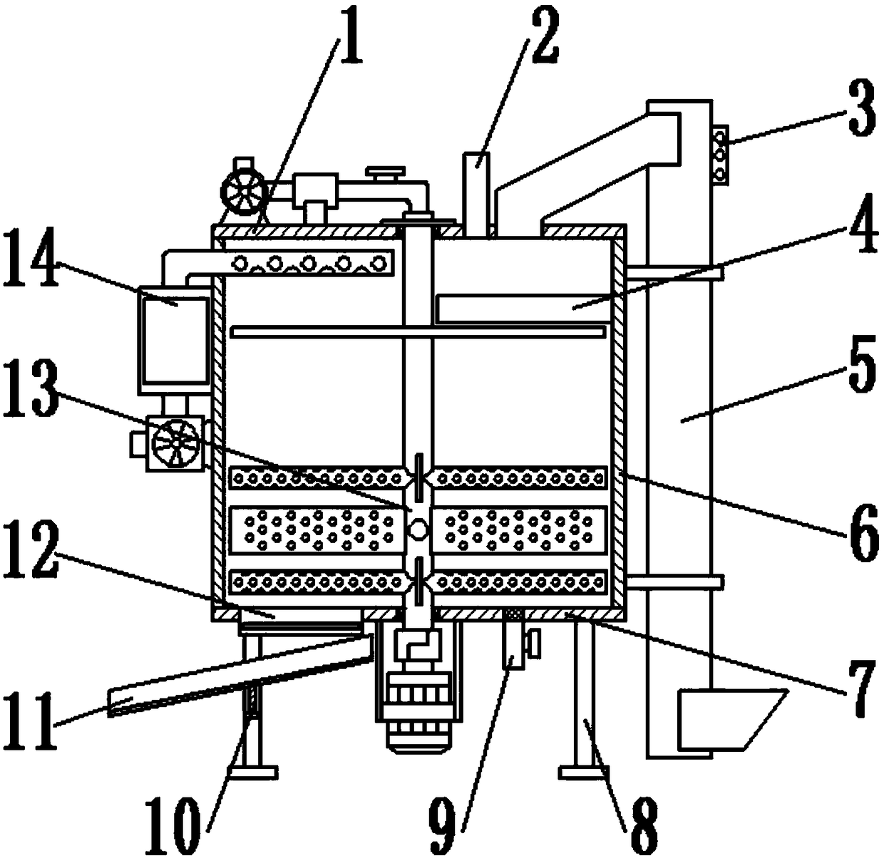 Efficient dust-removing equipment for raw materials before plastic product production