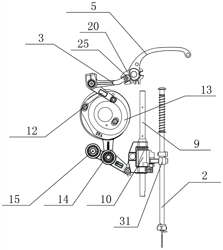 Over-three-thread embroidery machine nose with head-spacing function