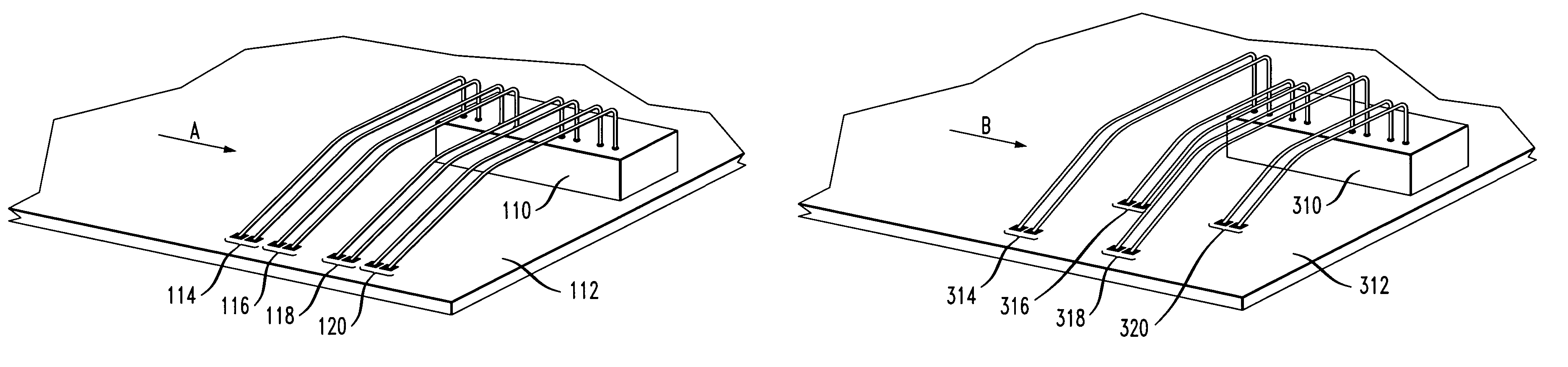 Integrated circuit with staggered differential wire bond pairs