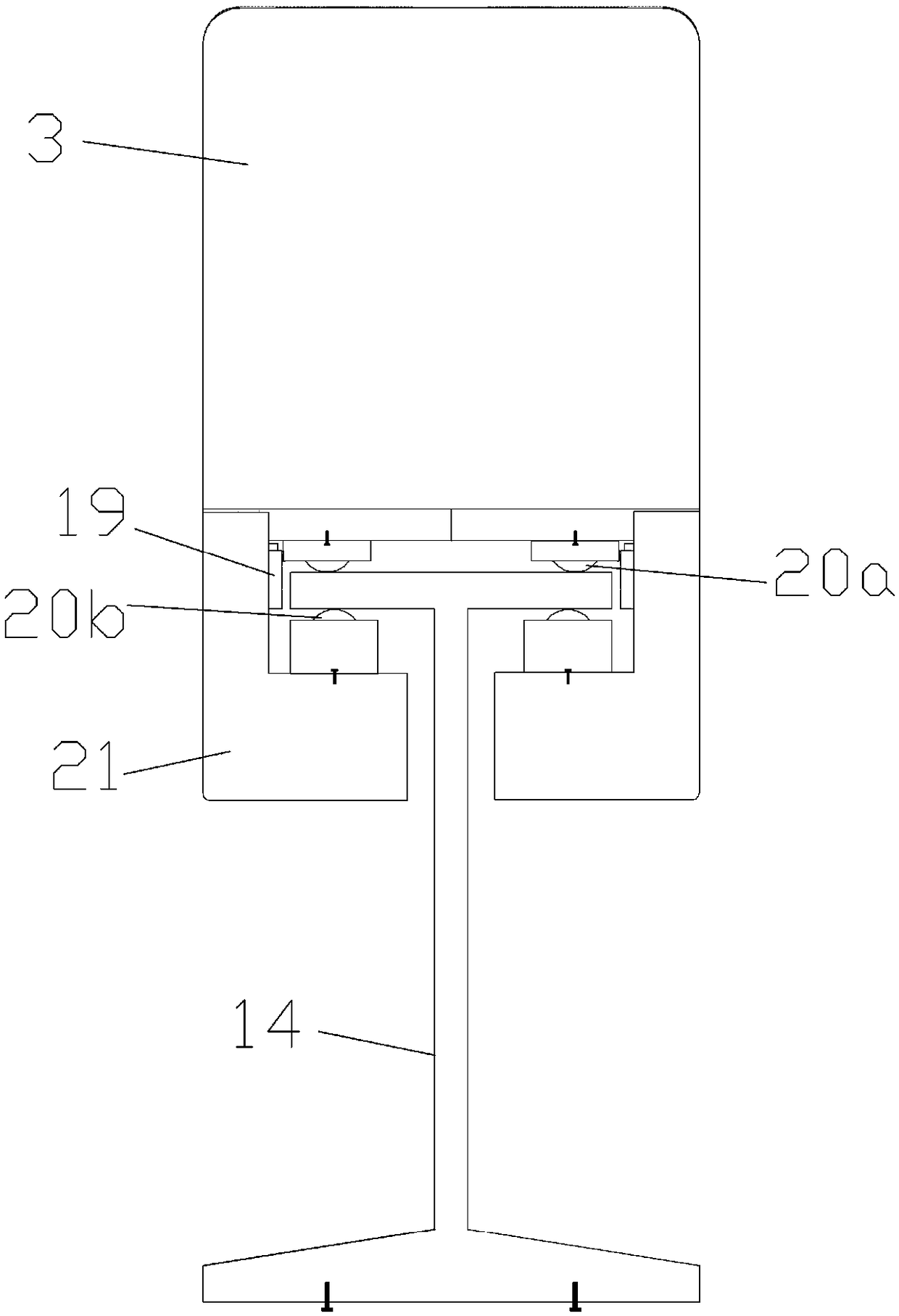 A train impact model test device