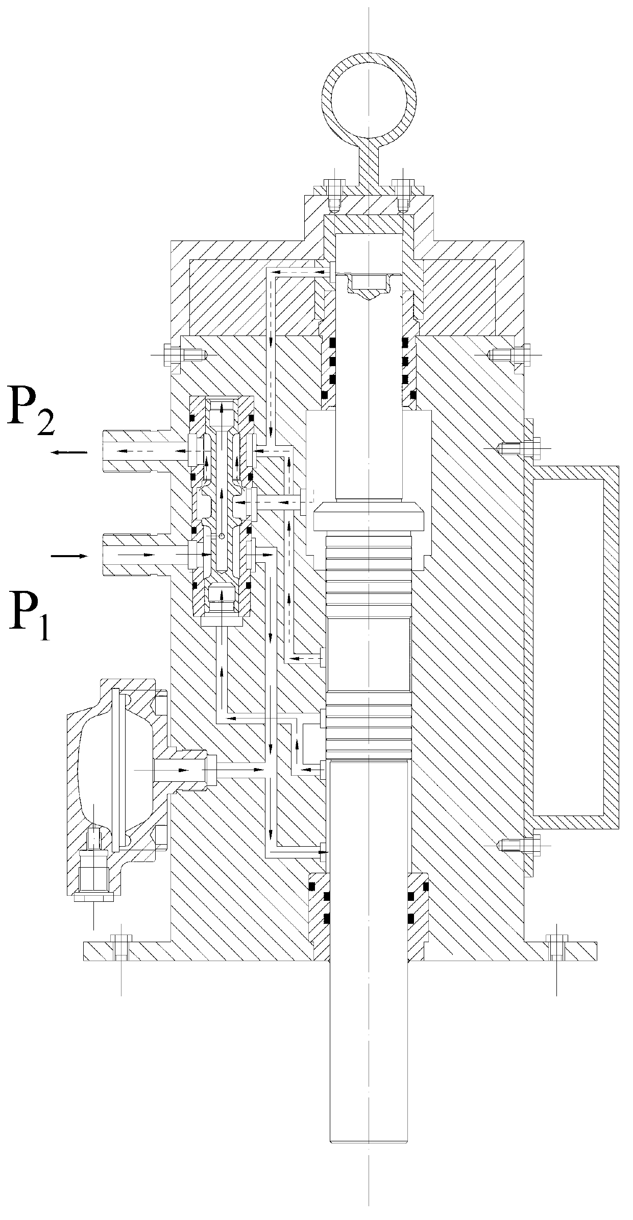 Environmental friendliness and energy conversation type water pressure driving pile driver