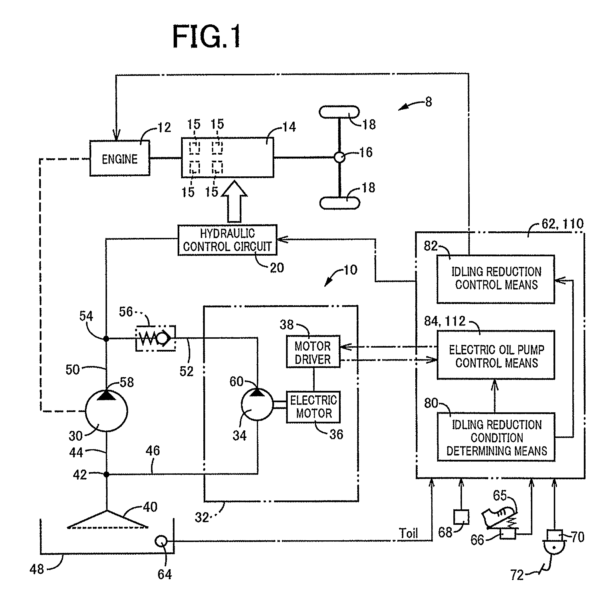 Control device of vehicle oil supply device