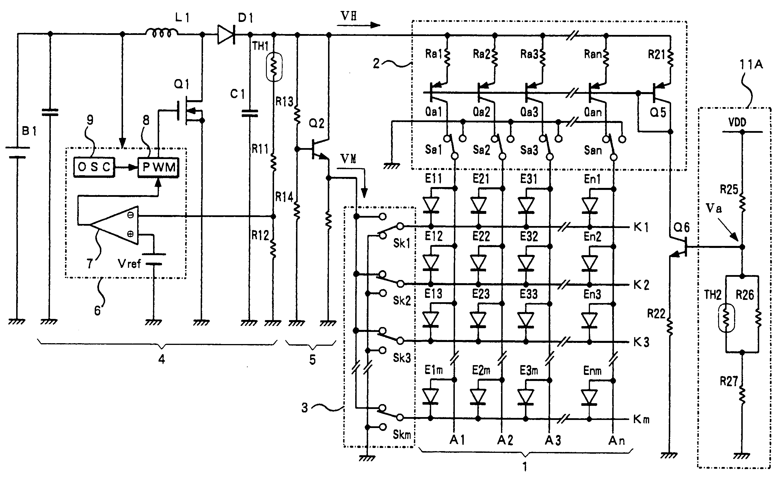 Drive method and drive device of a light emitting display panel