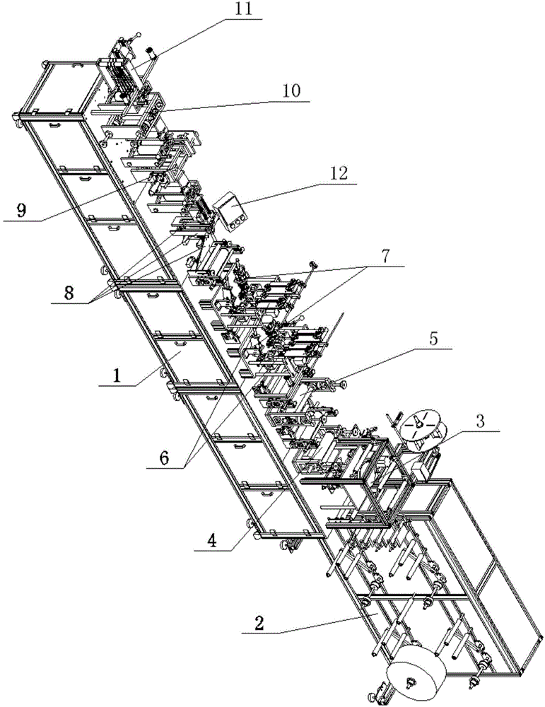 Full-automatic machine for producing foldable masks