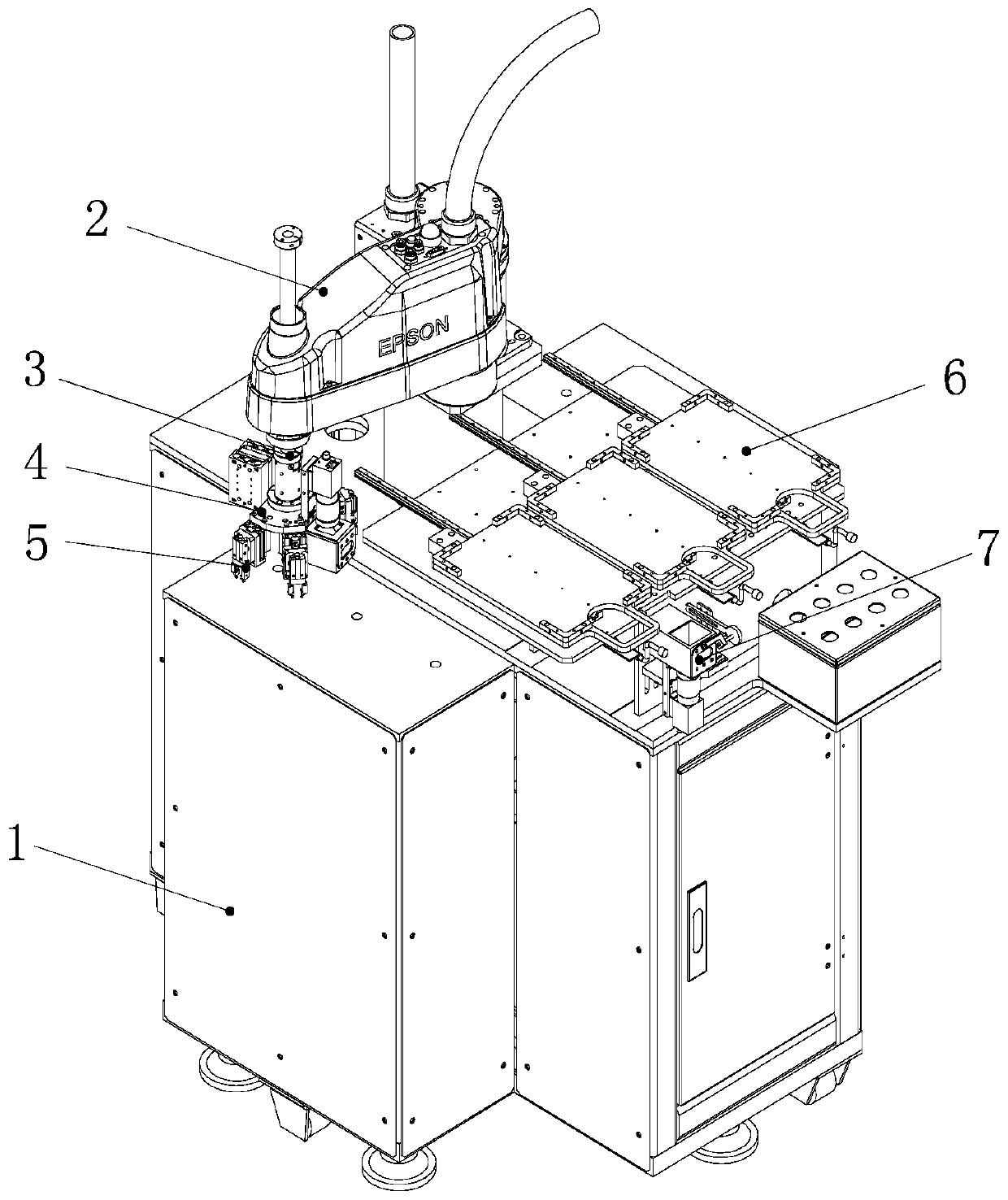 A mobile phone camera module automatic loading and unloading equipment