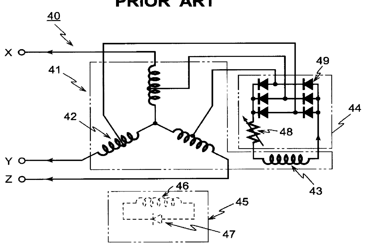 Brushless three-phase synchronous generator having enhanced rotor field system