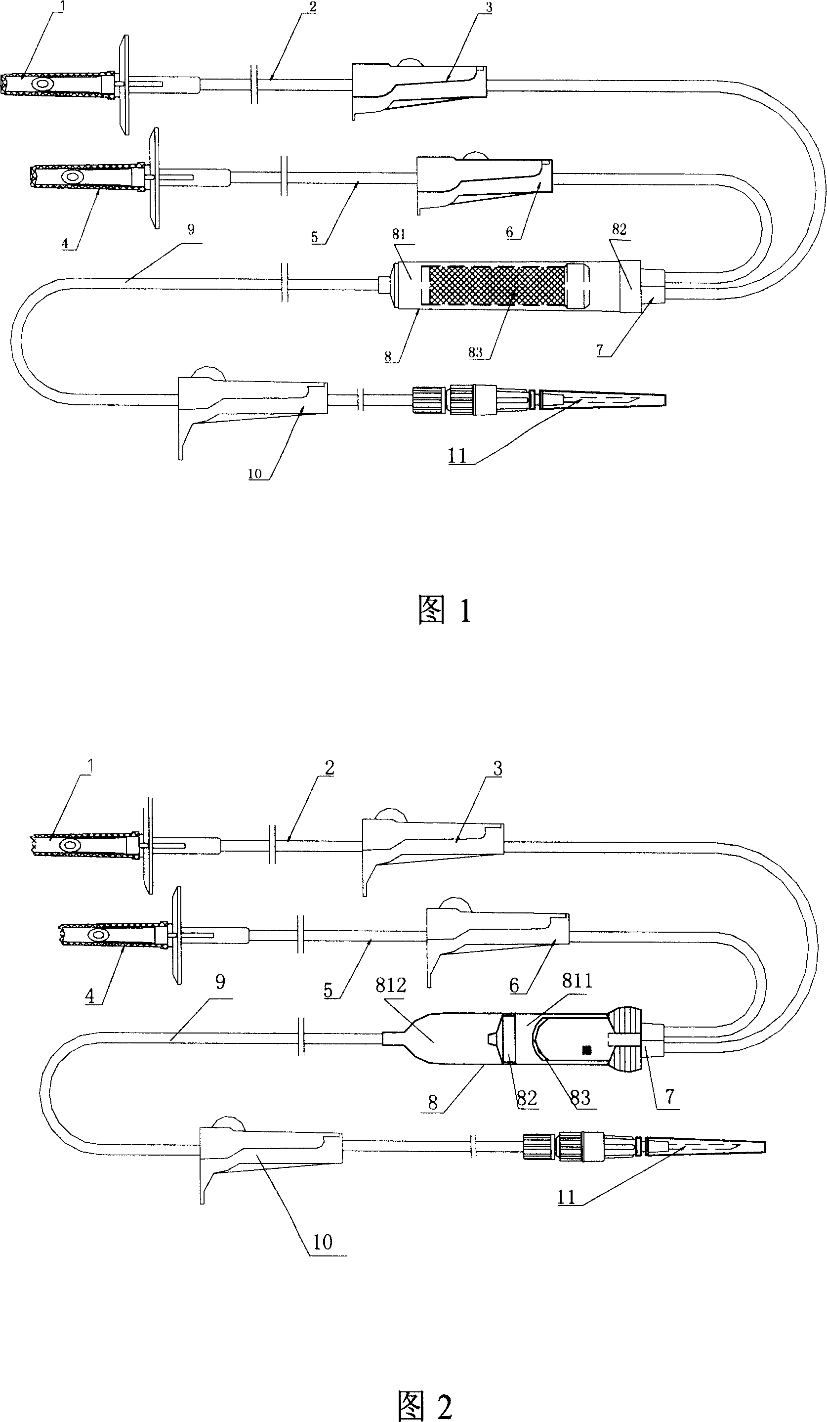 Double-cavity drop funnel multi-way blood transfusion device