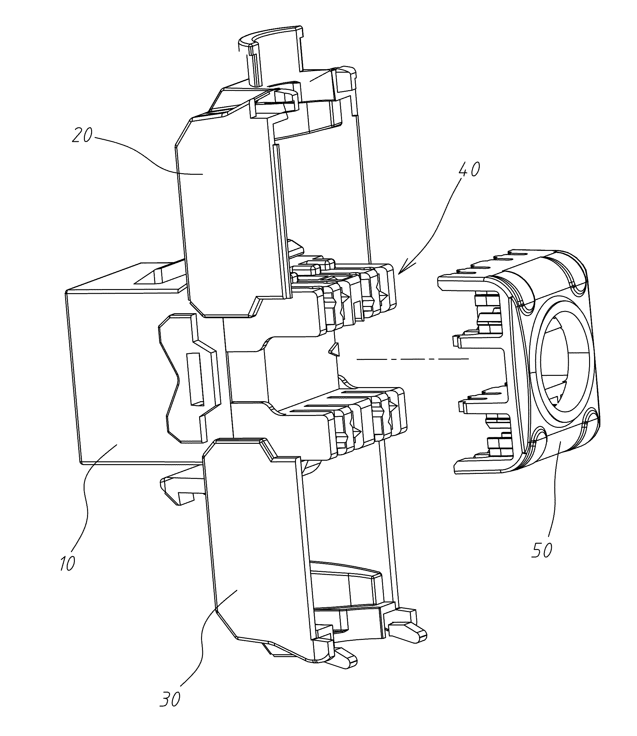 Alien crosstalk preventive electrical socket, electrical plug and network cable