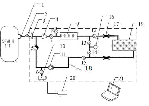 On-line monitoring system and method of decomposed gas components in sf6 electrical equipment