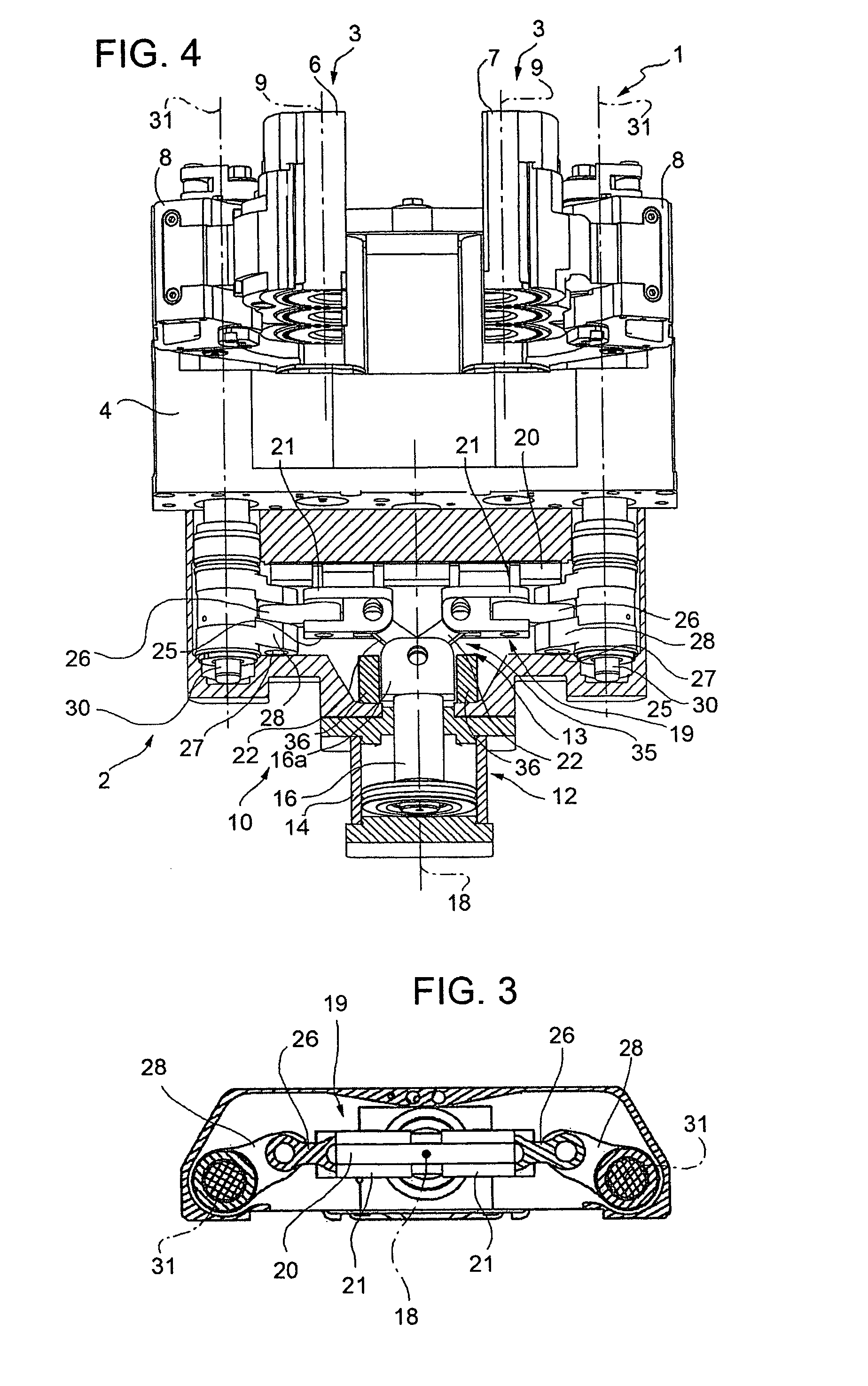 Molds opening/closing group of a forming glass machine items