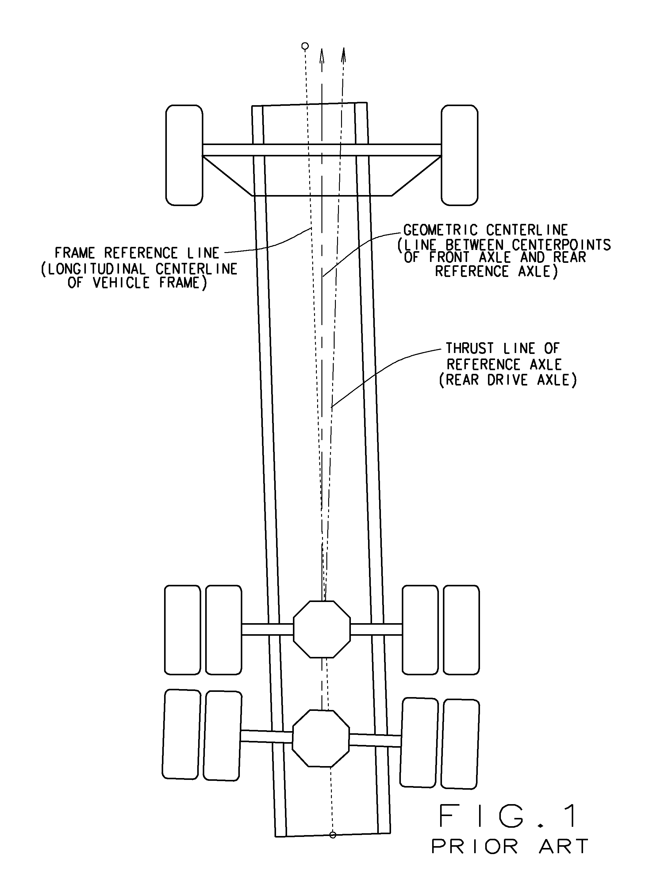 Method and Apparatus for Multi-Axle Vehicle Alignment with Vehicle Frame Reference