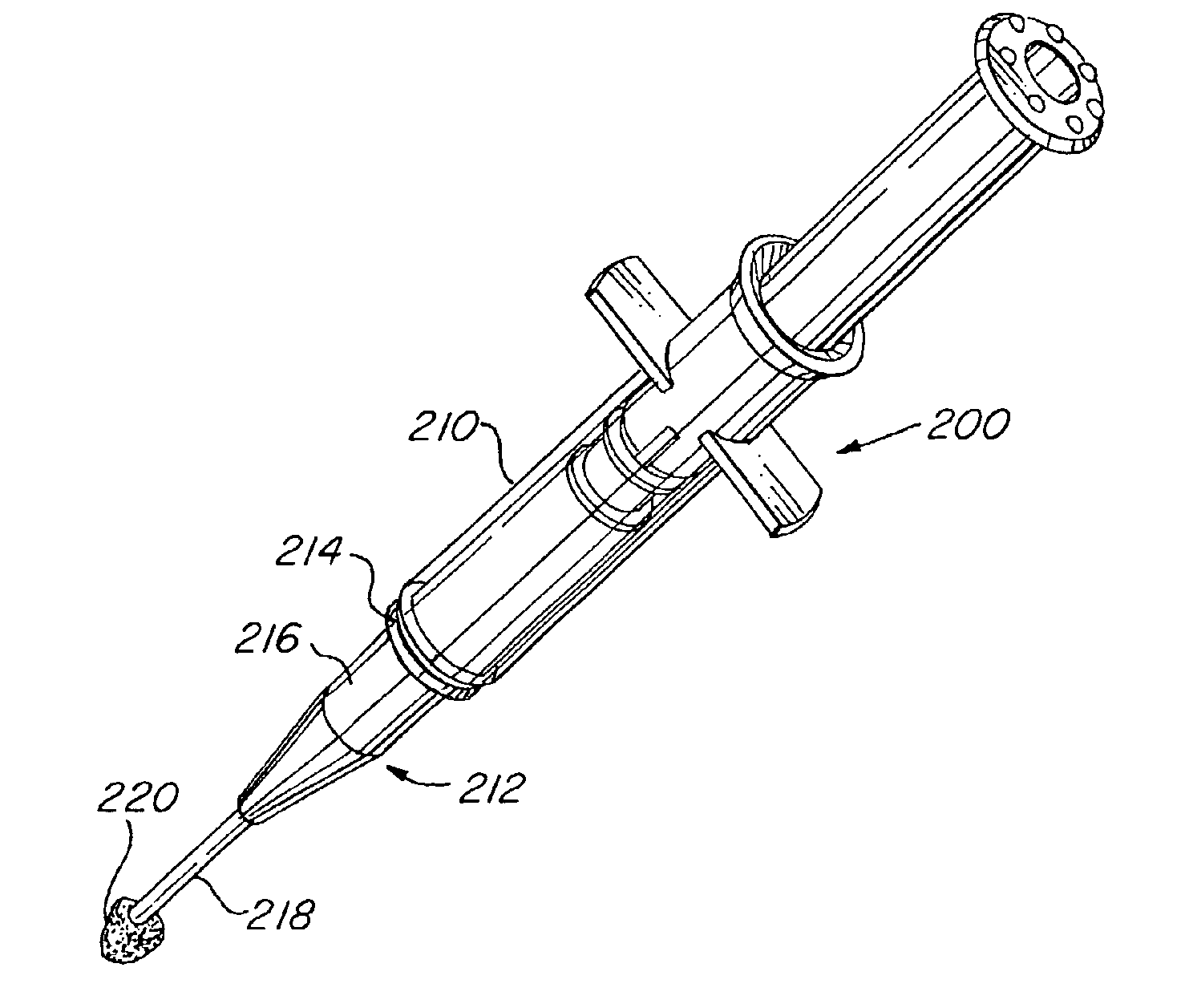 Dental material container with porous flow through applicator