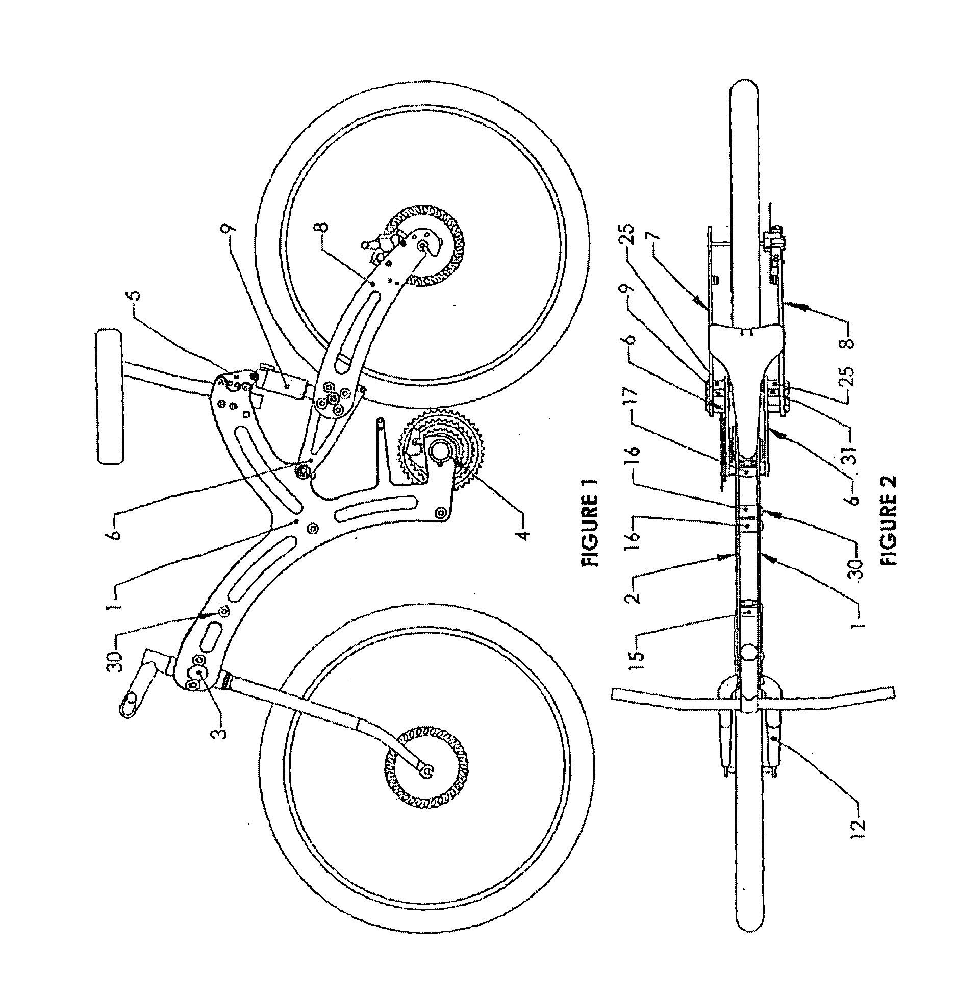 Folding Bicycle Constructed from Plate Frame Elements