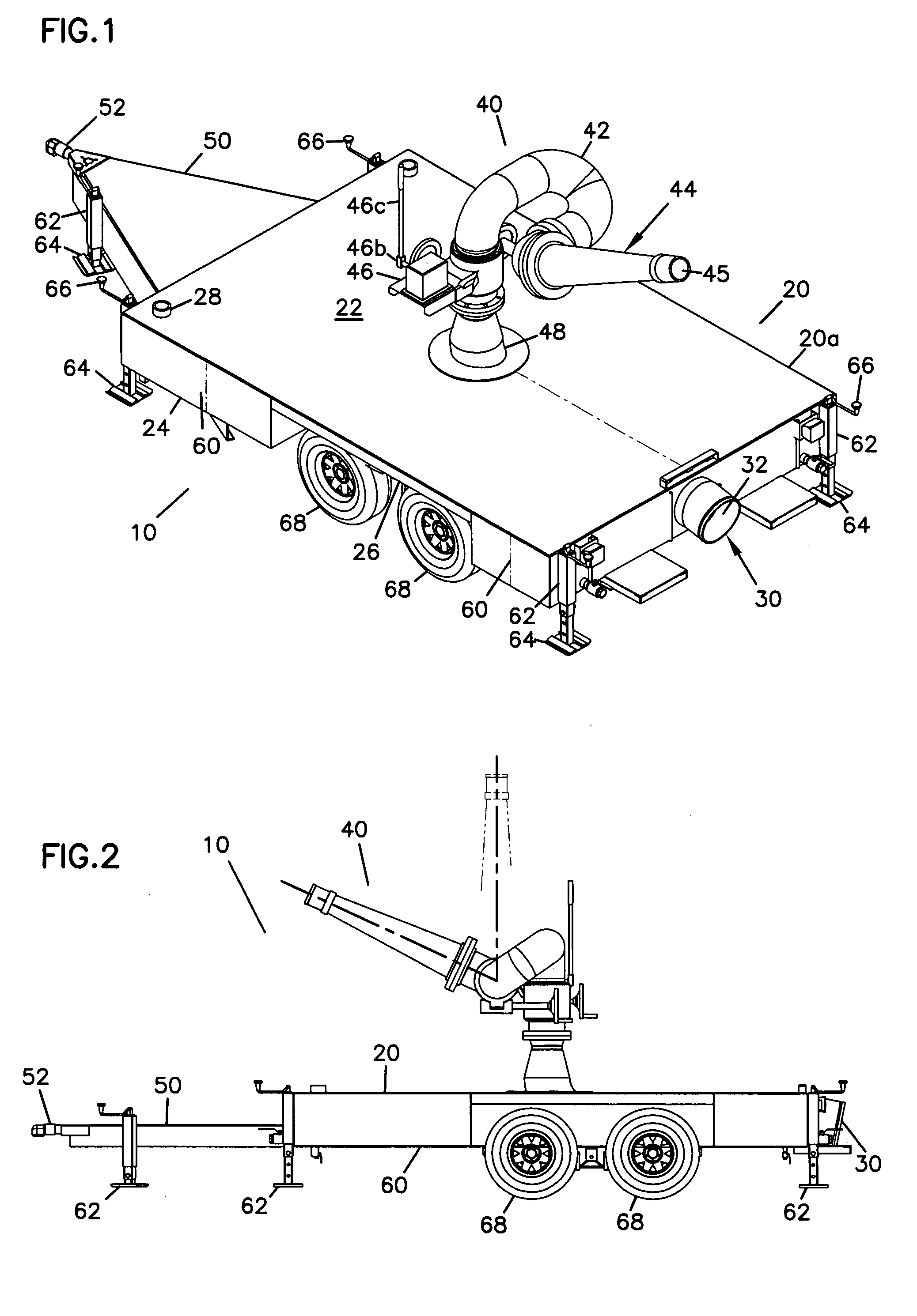 High flow mobile fire fighting system