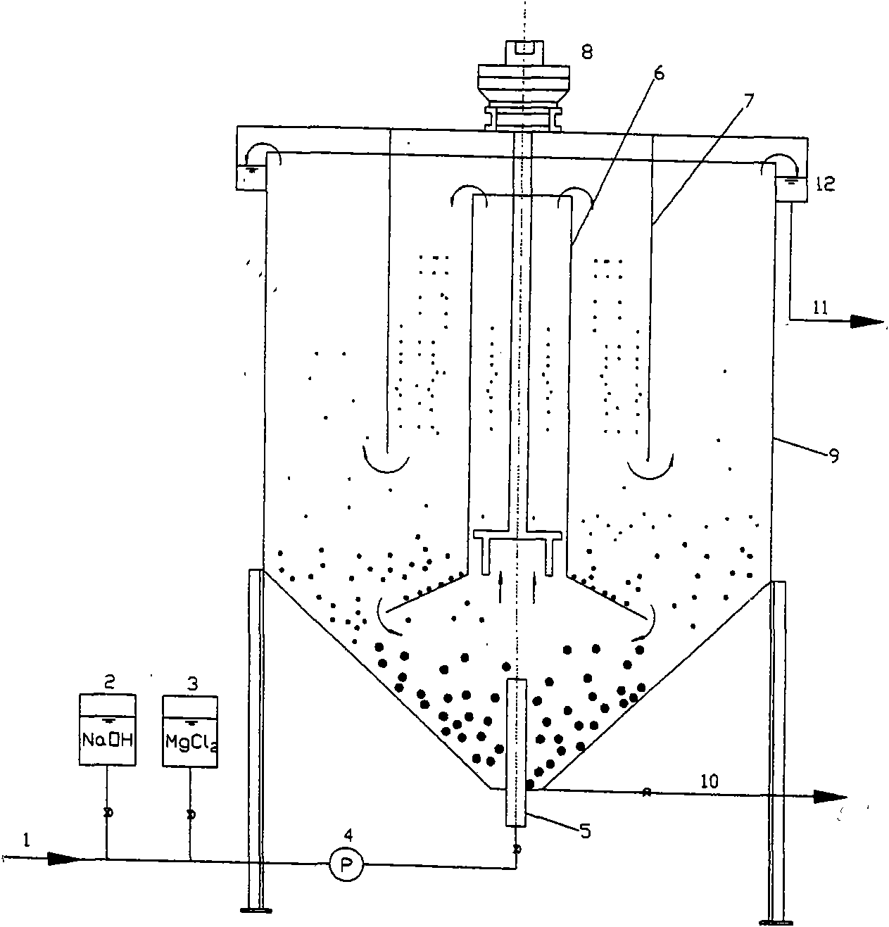 Integrated nitrogen and phosphorus recovery device with low energy consumption