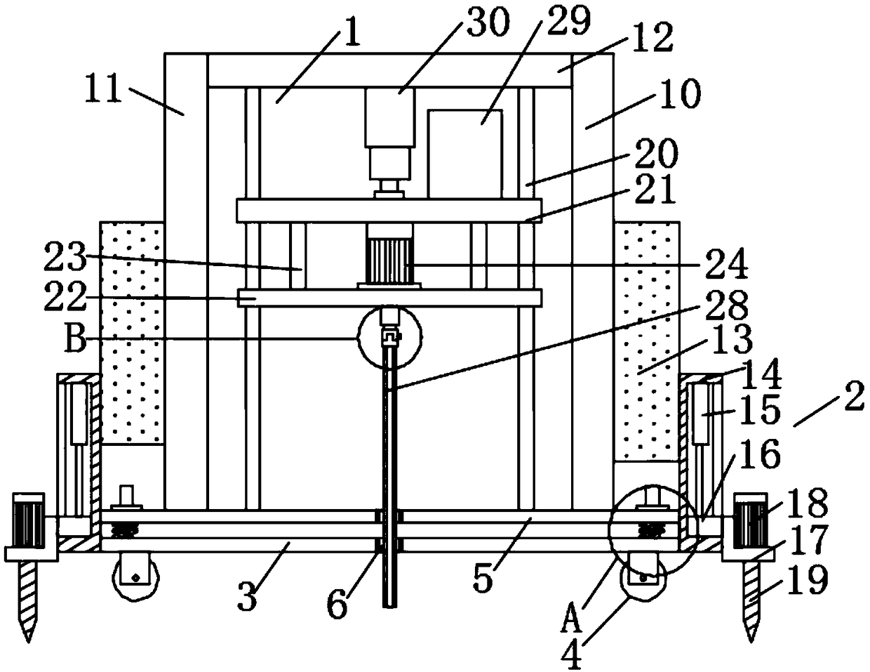 Drilling and sampling device used for geological prospecting