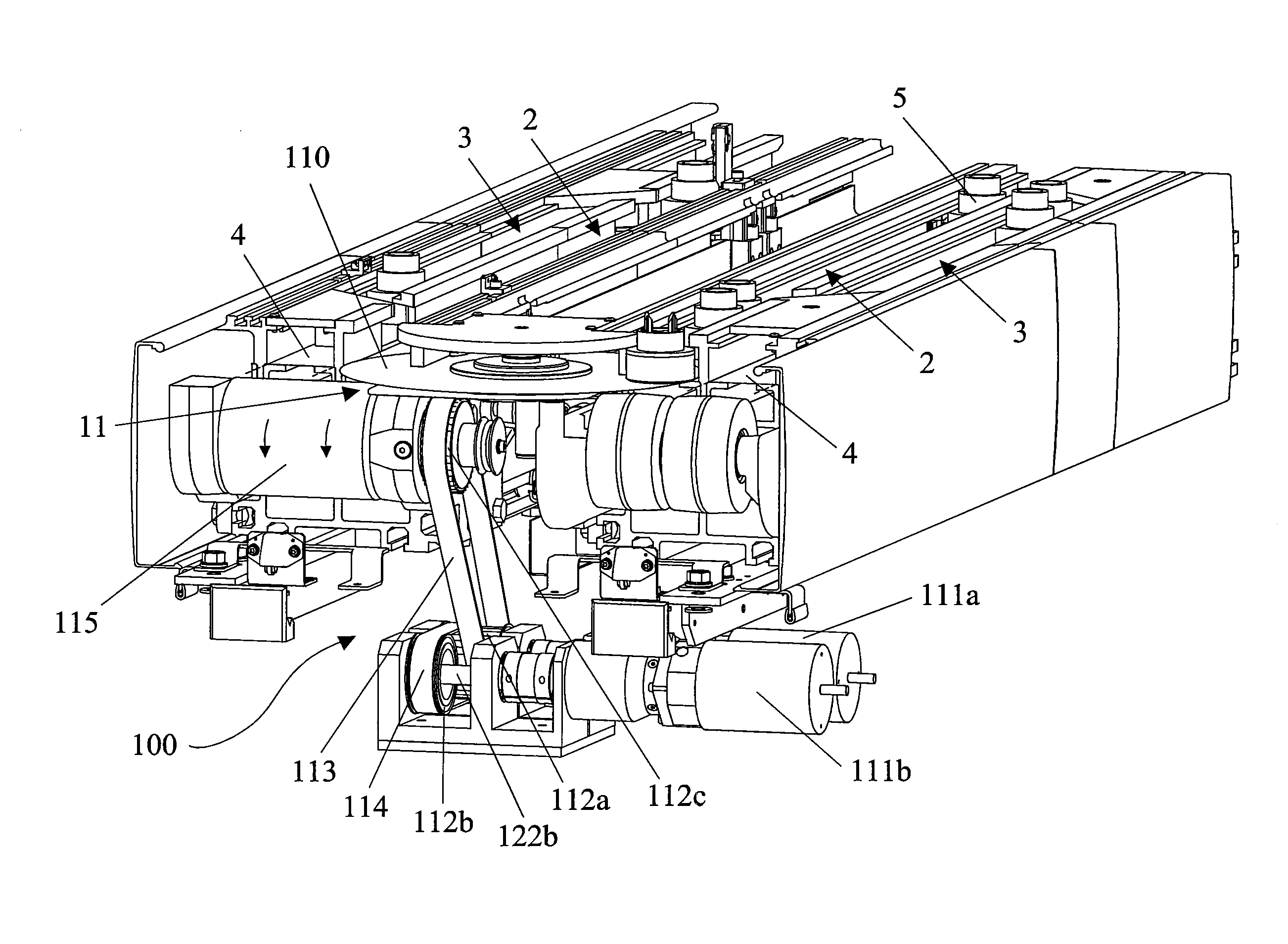 Laboratory automation system with double motor traction device for conveyor belts