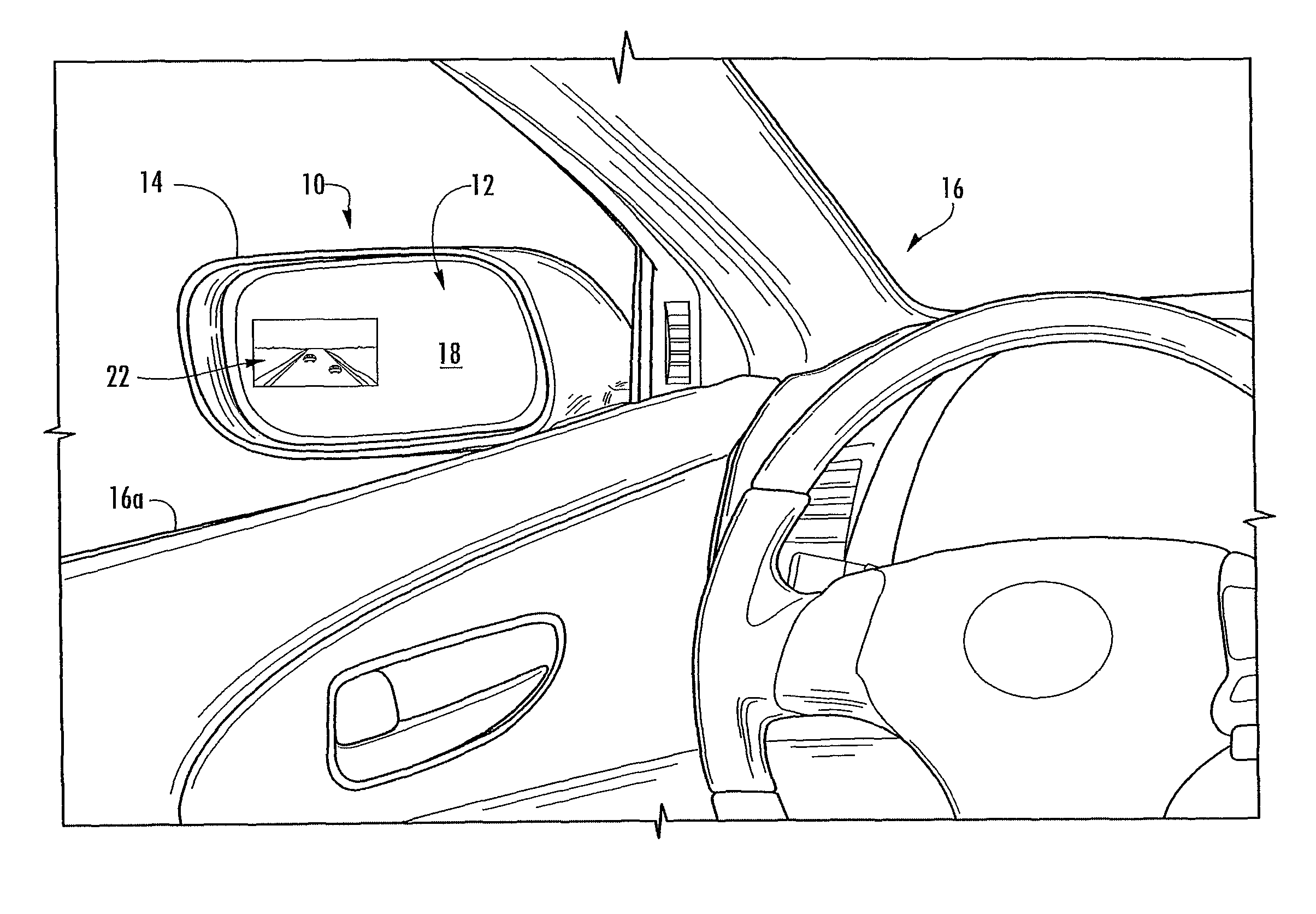 Display device for exterior rearview mirror