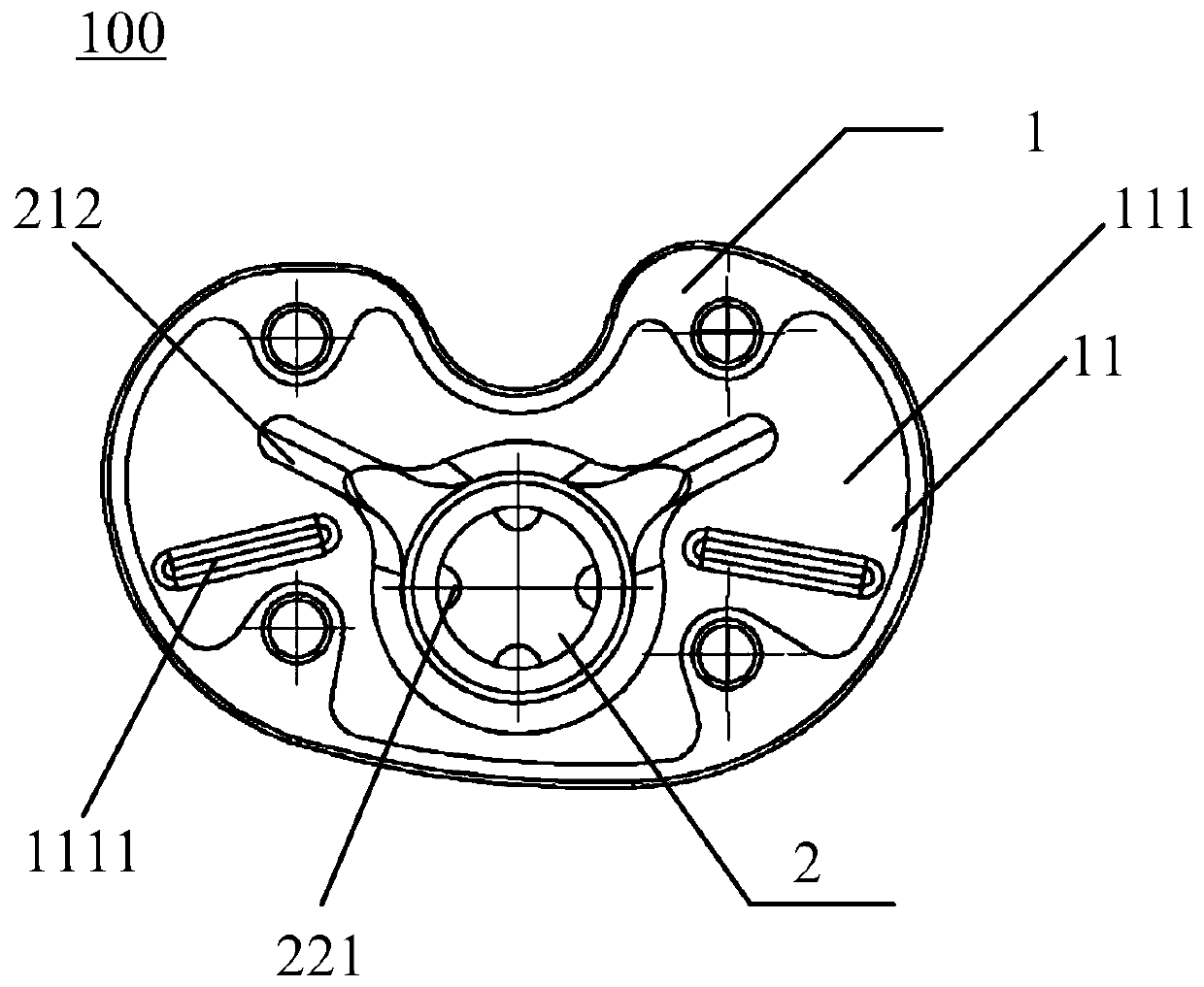 Tibial plateau assembly and knee joint prosthesis using tibial plateau assembly